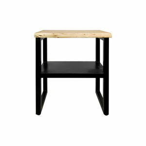 Příruční stolek s poličkou z neopracovaného akáciového dřeva HSM collection SoHo