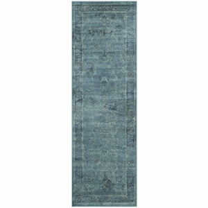 Běhoun z viskózy Safavieh Peri Vintage Blue, 243 x 66 cm