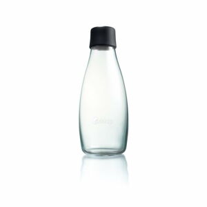 Černá skleněná lahev ReTap s doživotní zárukou, 500 ml