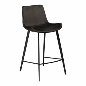 Černá barová židle DAN–FORM Denmark Hype Velvet, výška 91 cm