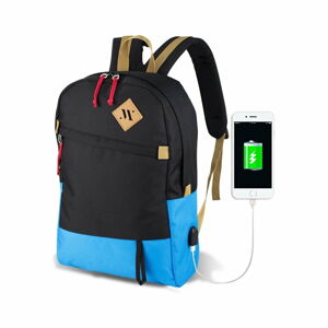 Černo-tyrkysový batoh s USB portem My Valice FREEDOM Smart Bag