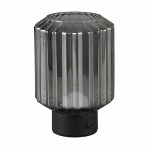 Černo-šedá stmívatelná LED stolní lampa se skleněným stínidlem (výška 19,5 cm) Lord – Trio